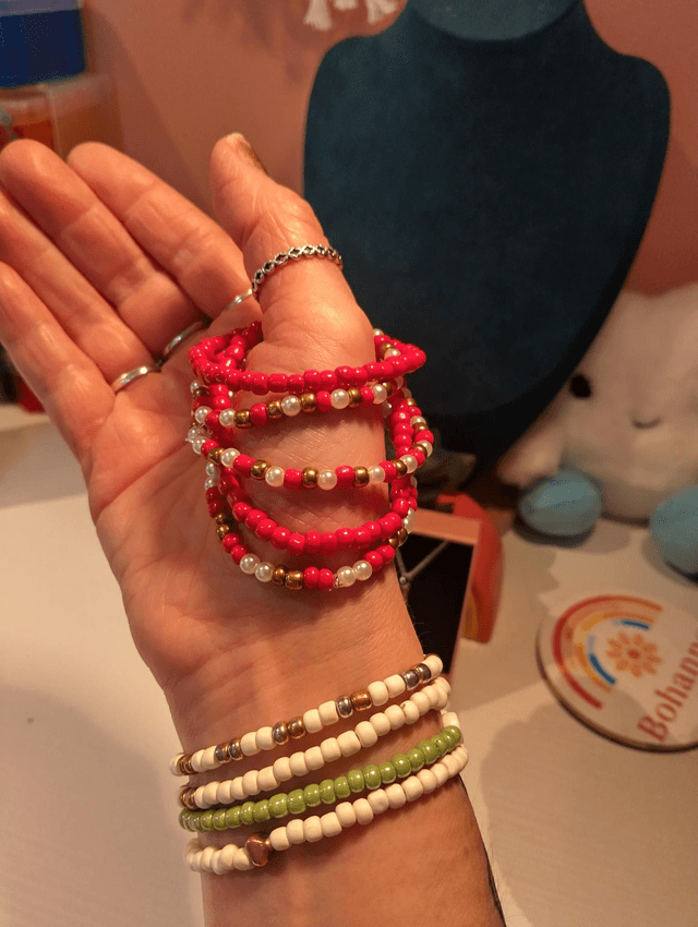Raspberry bracelet set handmade 