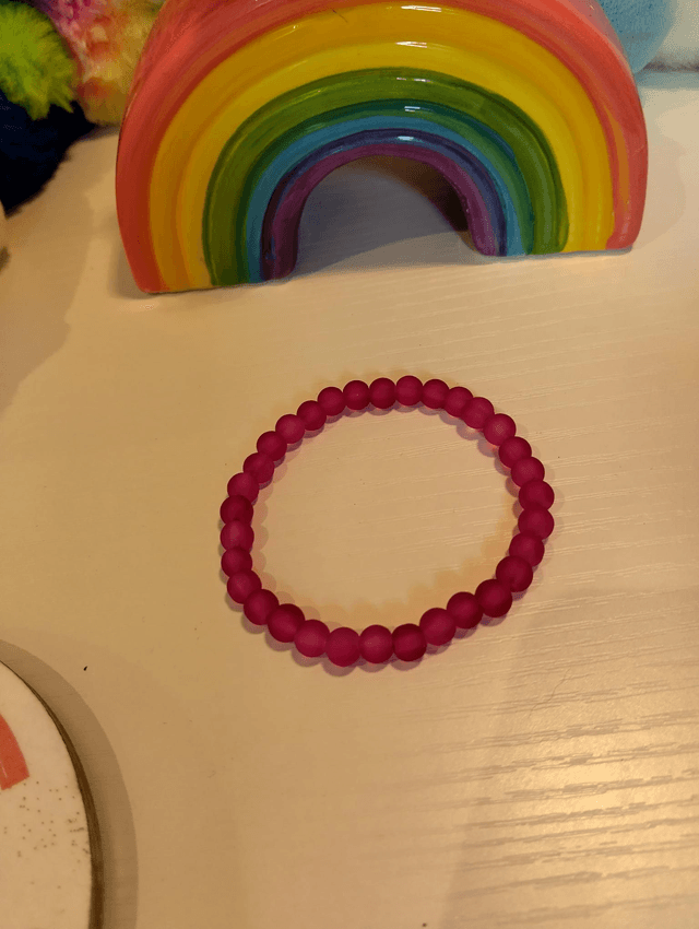 Hand beaded raspberry dream bracelet 