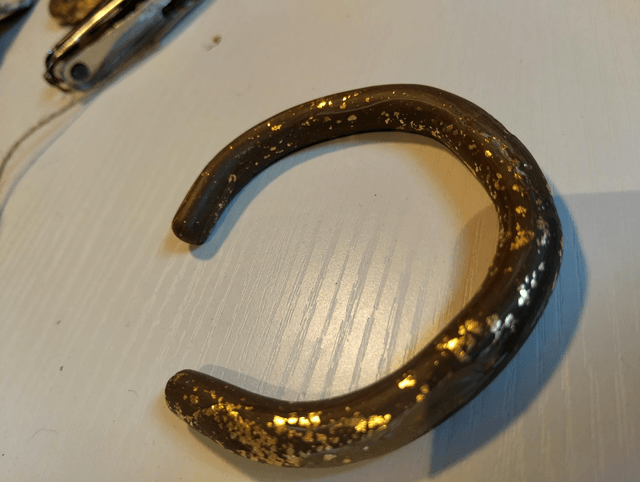 Handmade polymer clay bangle - taupe 
