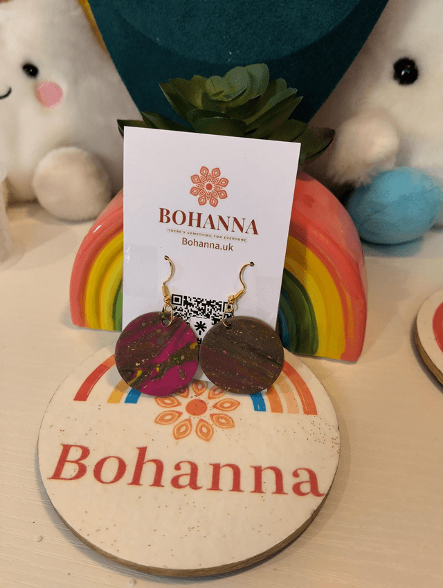 Handmade boho circles earrings - milut colours 