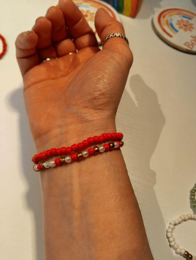 Raspberry bracelet set handmade 