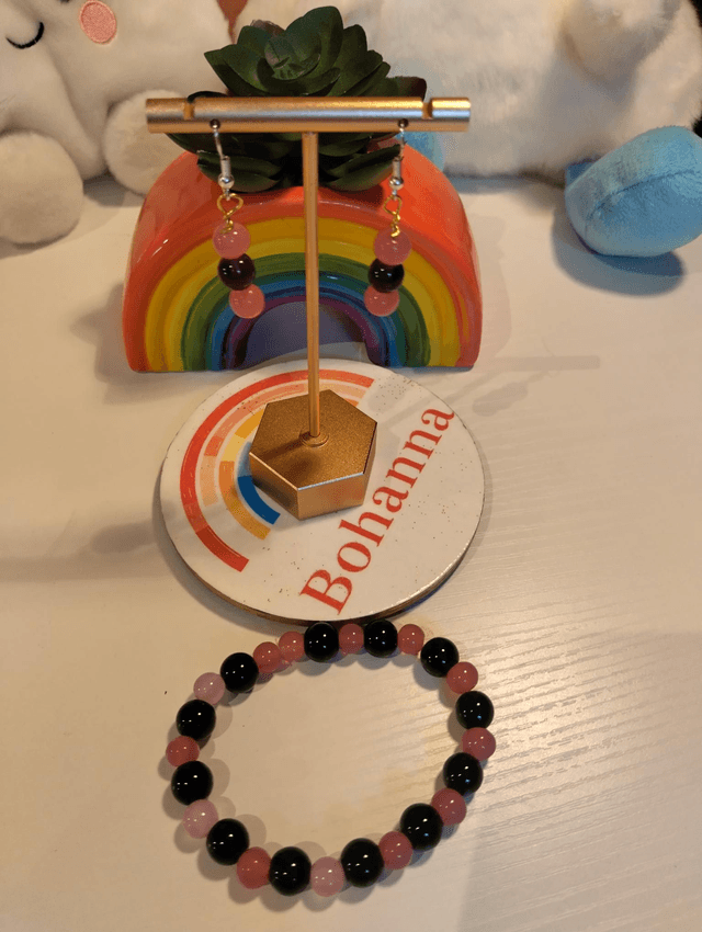 Midnight rose Bracelet & Earring Set
