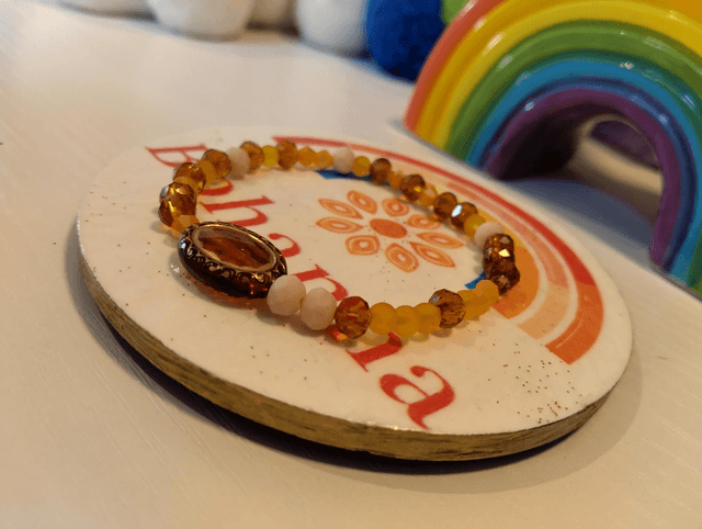 Handmade Amber Earth bracelet and earrings set 