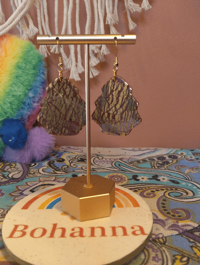 Handmade polymer clay Christmas tree earrings 