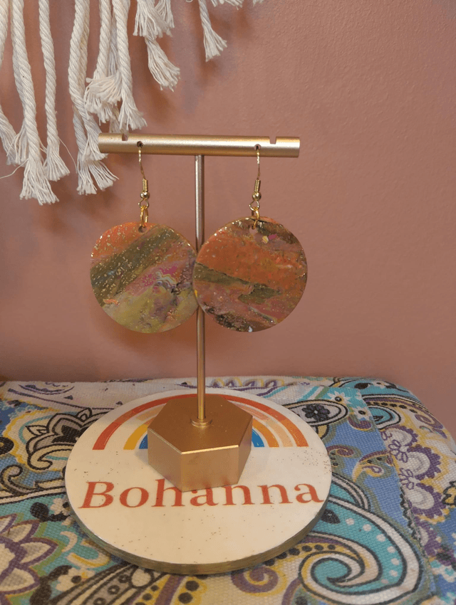 Handmade boho circles earrings - milut colours 