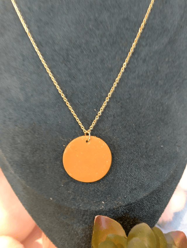 Handmade polymer clay - Boho circle necklace 