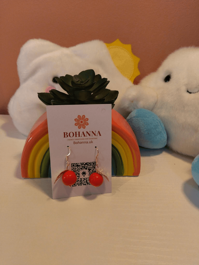 Handmade polymer clay earrings - Autumn berry 