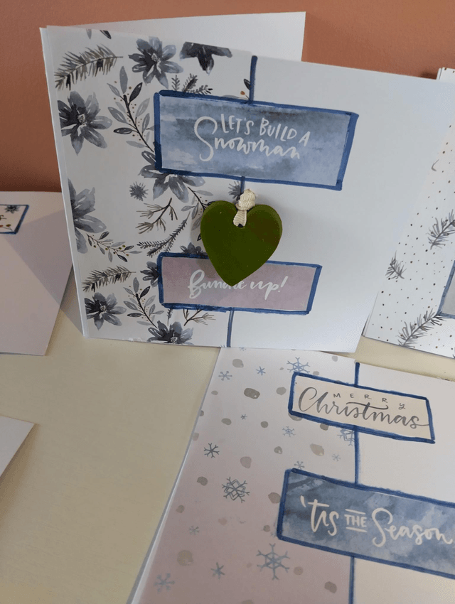 Handmade Christmas card with detachable keepsake