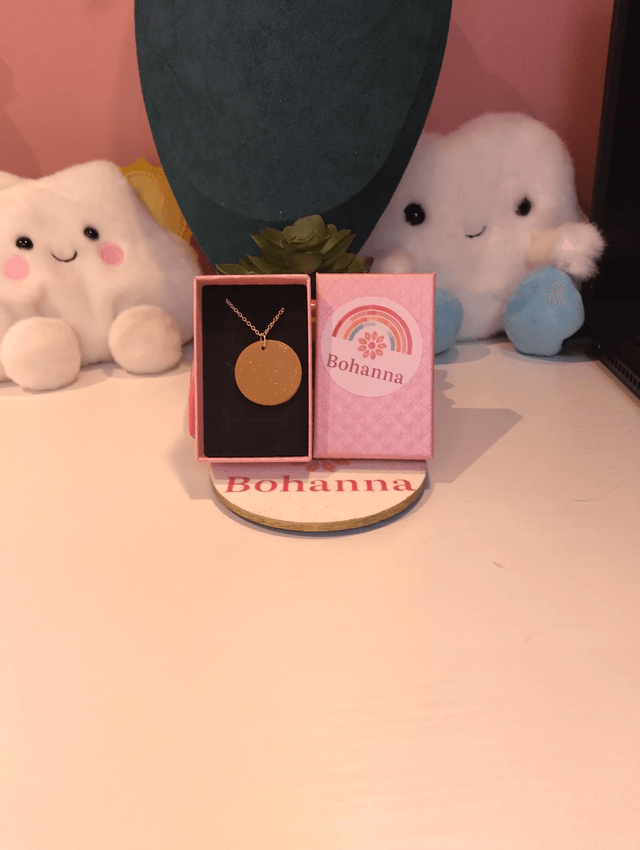 Handmade polymer clay - Boho circle necklace 