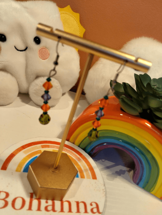 Handmade beaded bunny earrings 