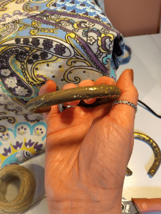 Handmade polymer clay bangle - taupe 