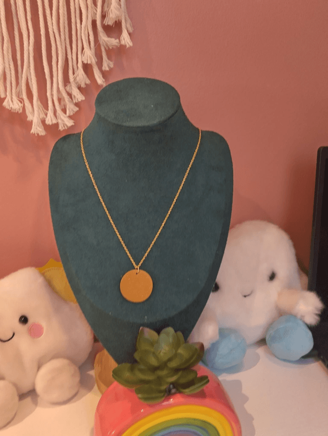 Handmade polymer clay - Boho circle necklace 