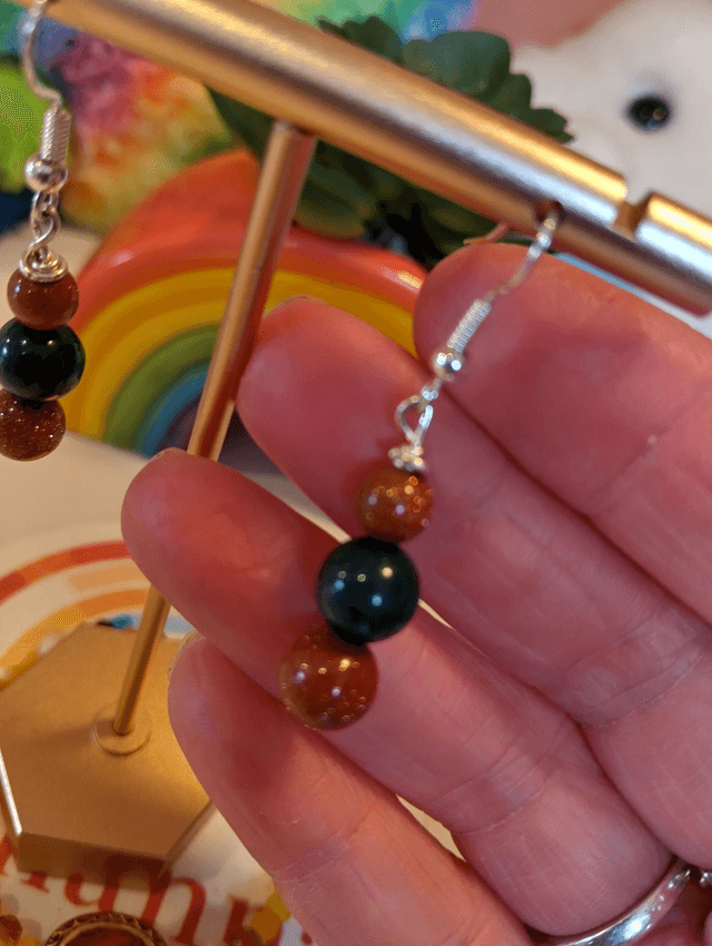 Handmade Amber Earth bracelet and earrings set 