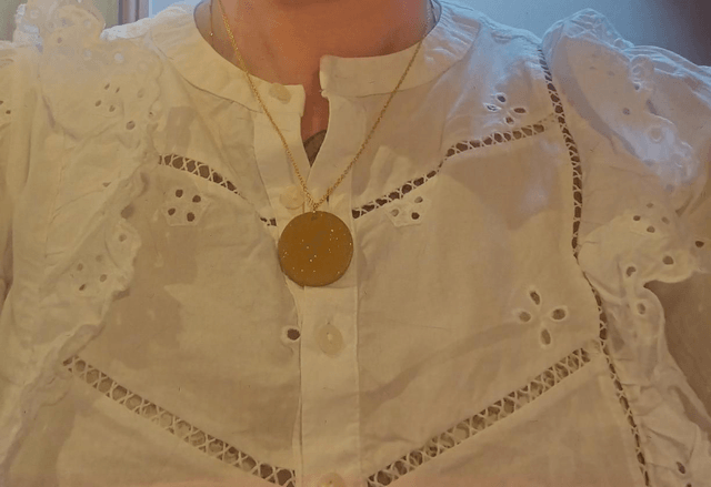 Handmade polymer clay - Boho circle necklace 