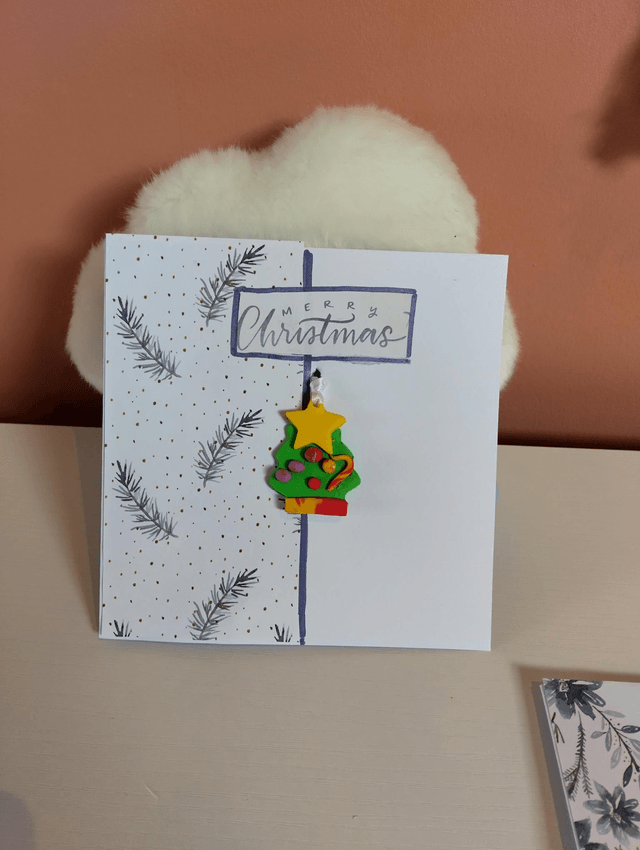 Handmade Christmas card with detachable keepsake
