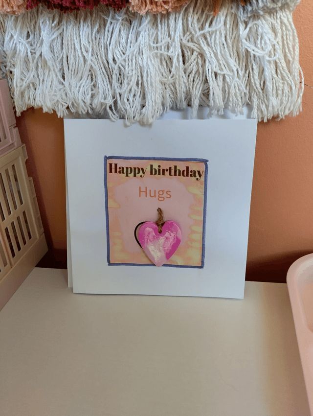  Handmade Birthday Card with Detachable Heart Keepsake

