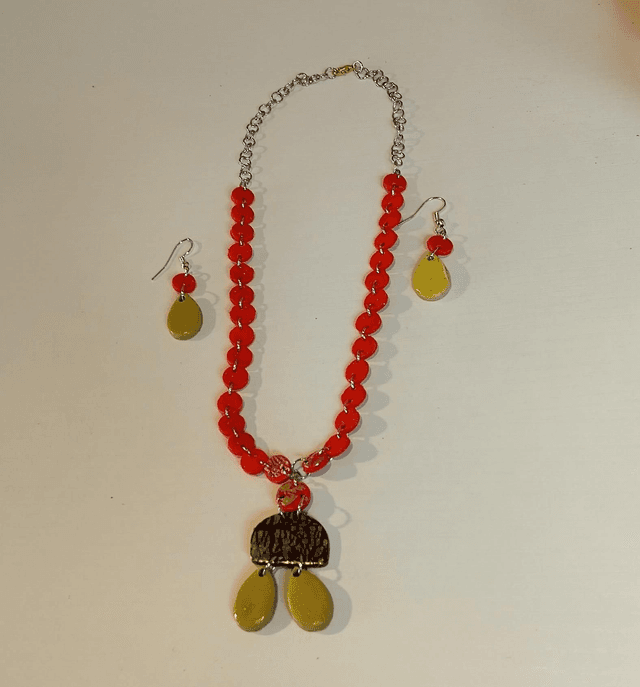Handmade polymer clay earrings and necklace set - You are so special 