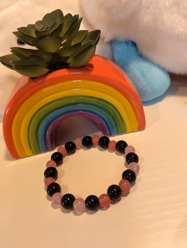  Handmade Glass beads bracelet - Midnight Rose 