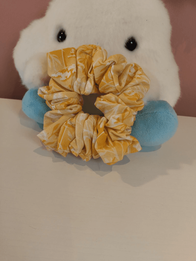 Handmade scrunchie- Yellow floral