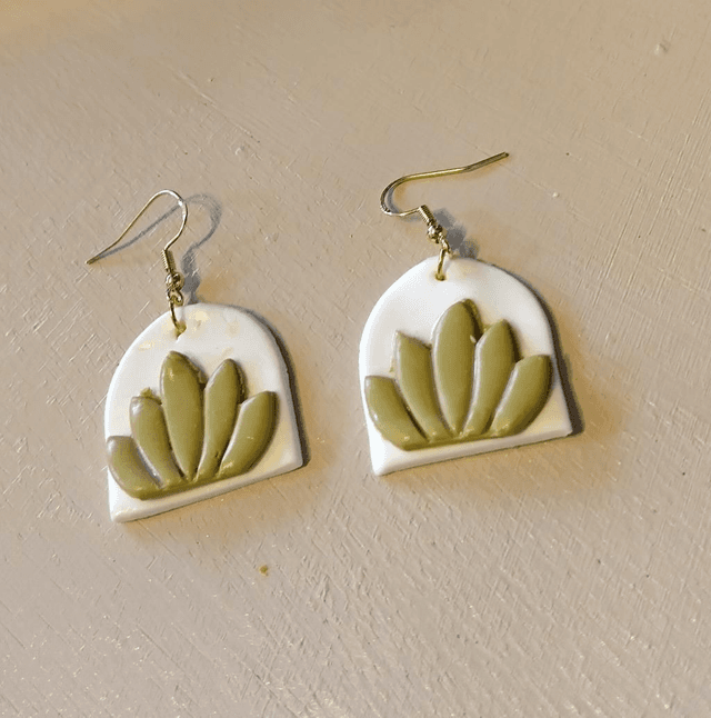Handmade clay earrings - Botanical 